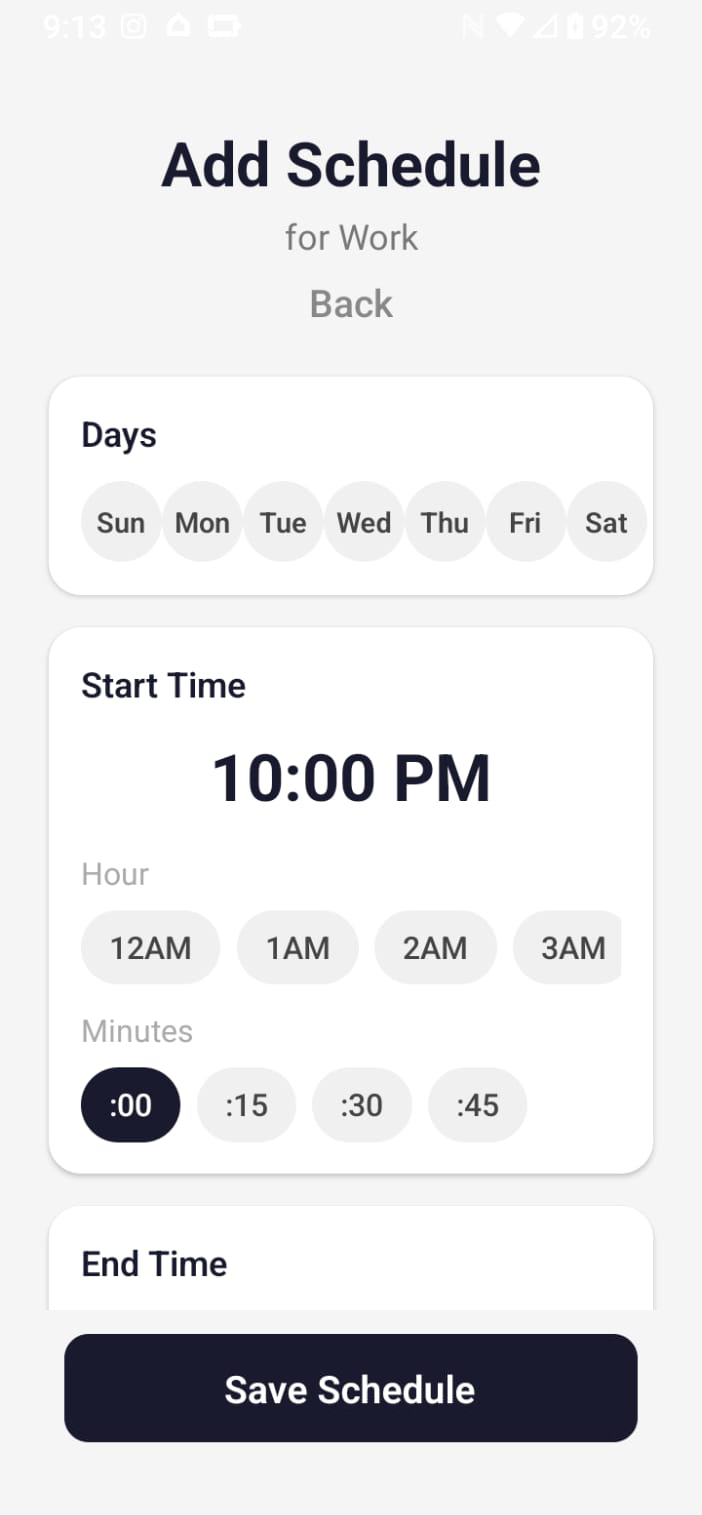 Add schedule
